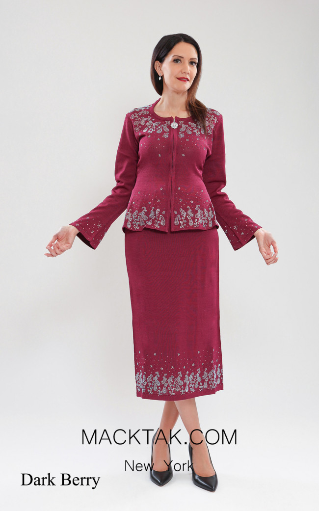 Kourosh KNY Knit KH002 Dark Berry Front Dress