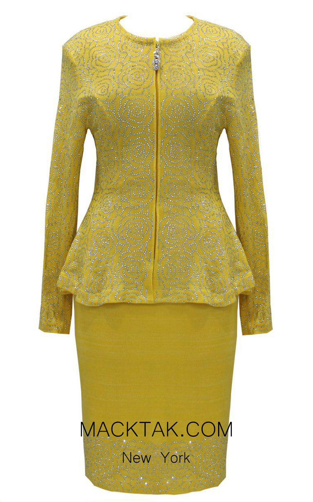 KNY H137 Yellow Front Knit Suit 