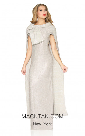 Kourosh Evening 80121 Platinium Front Dress