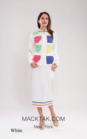 Kourosh KNY Knit KH023 White Front Dress