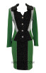 KNY H143 Green Gold Front Knit Suit 
