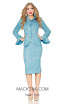 Kourosh 4687 Knit Aqua Front Suit