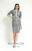 Kourosh H862 Silver Black Front Dress