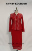 Kourosh KNY Knit KH003 Red Front Dress