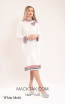 Kourosh KNY Knit KH009 White Multi Front Dress