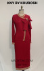Kourosh KNY Knit KH017 Red Gold Front Dress