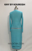 Kourosh KNY Knit KH018 Aqua Silver Back Dress