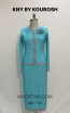 Kourosh KNY Knit KH018 Aqua Silver Front Dress
