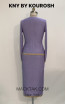 Kourosh KNY Knit KH018 Lilac Gold Back Dress
