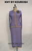Kourosh KNY Knit KH018 Lilac Gold Front Dress