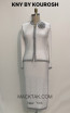 Kourosh KNY Knit KH018 White Silver Front Dress