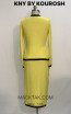 Kourosh KNY Knit KH018 Yellow Black Back Dress