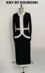 Kourosh KNY Knit KH021 Black White Front Dress