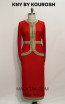Kourosh KNY Knit KH021 Orange Gold Front Dress