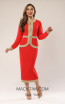 Kourosh KNY Knit KH021 Orange Gold Front Dress