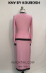 Kourosh KNY Knit KH021 Pink black Back Dress