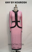 Kourosh KNY Knit KH021 Pink black Front Dress