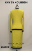 Kourosh KNY Knit KH021 Yellow Black Back Dress