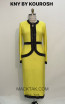 Kourosh KNY Knit KH021 Yellow Black Front Dress