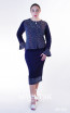 Kourosh KNY Knit KH034 Navy Blue Front Dress