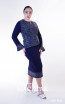 Kourosh KNY Knit KH034 Navy Blue Side Dress